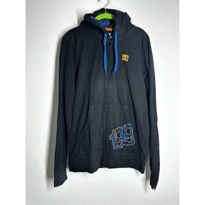 DC TRAVIS PASTRANA 199 PLAID FULL ZIP MEN'S SWEATSHIRT BLACK BLUE *Notes Size S